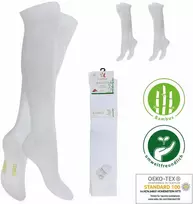 Bambukinės kojinės iki kelių moterims Footstar 69606, baltos, 2 poros