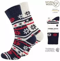 Unisex termo kojinės su vilna, VCA 4125, 2 poros (mėlynos, baltos)