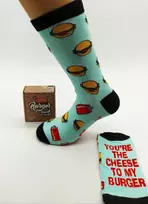 Kojinės vyrams Burger socks, You’re the cheese to my burger
