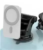 1St Cool 1stCOOL belaidis QI įkroviklis 15W, magnetinis, automobiliui, suderinamas su MagSafe, baltas