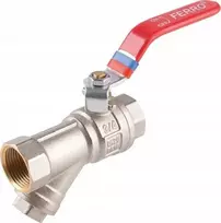 Rutulinis vožtuvas Ferro KFPZF1 VANDUO SU RANKENE 1/2 '' RIEŠŠTĖS, SU FILTRU IR DROSTELIU F-POWER // ZKWF-15-WW-R-FER-POWER