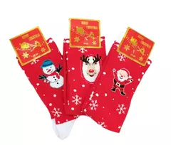 Unisex kalėdinės termo kojinės Merry Christmas, 3 poros, raudonos