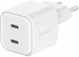 Swissten GaN PD 2x USB-C kelioninis įkroviklis 20W