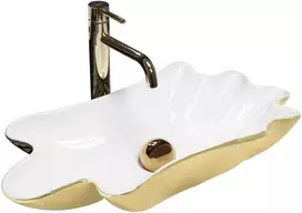 Praustuvas REA Sea Infinity Gold/Baltas su Click-Clack