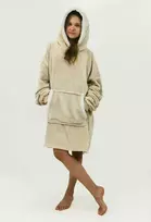Oversize džemperis su gobtuvu, beige