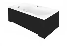 Vonia Besco Aria Plus, 130 x 70 cm, su rankenėlėmis ir juoda apdaila