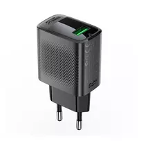 Acefast A90 įkroviklis GaN USB-A QC 18W – juodos spalvos