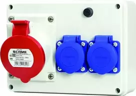 Scame Paviršinis konstrukcinis skirstomasis įrenginys 1x32A/5P 2x230V IP44 E-Box Scame 686.322 pilka