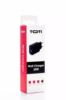 SEEK TOTI 20W Type-C + USB A Wall Fast Charger, Juodas