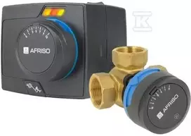 Afriso 3 krypčių rotacinis maišymo vožtuvas ARV 384 Vario ProClick + ARM 343 ProClick pavara, DN25, Rp1", Kvs 4,5-12