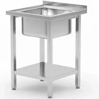Vieno dubenėlio kriauklė su lentyna Budget Line STEEL 600 x 600 x 850 cm - Hendi 816806