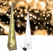 LED dekoracija Piramidė su žvaigždėmis 13x13x60cm
