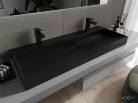 Konglomerato praustuvas Mexen Ava 2/O, 120x46 cm, Juodas mat