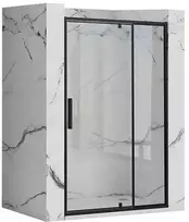Dušo durys Rea Rapid Swing, Juodas, 120 cm
