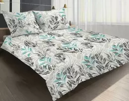 Matex Patalynė atlasas 160x200 14A Premium Vigo Gėlių lapai smėlio sp. mėtų