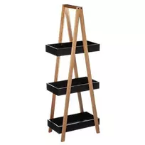 5five Simply Smart Bamboo Vonios lentyna 3 lygių bambukinė, vonios kabykla, juoda spalva