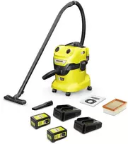 Kärcher Akumuliatorinis drėgno sauso valymo siurblys WD 4-18 Dual Battery Set | 1.628-601.0