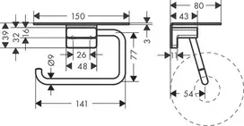 Tualetinio popieriaus laikiklis su lentynėle Hansgrohe AddStoris 41772140, šlifuotos bronzos