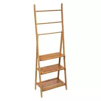 5five Simply Smart Bamboo Vonios lentyna su 3 lentynomis ir rankšluosčių kabykla, 153 cm, bambukas