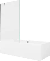 Vonia Mexen Cube su apdaila ir stiklo sienele, 170x80 cm + 100 cm, Baltas+Chrome/Transparent