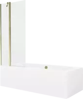 Vonia Mexen Cube su apdaila ir stiklo sienele, 170x80 cm + 80 cm, Baltas+Gold/Transparent