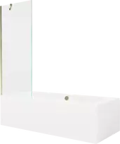 Vonia Mexen Cube su apdaila ir stiklo sienele, 170x80 cm + 70 cm, Baltas+Gold/Transparent