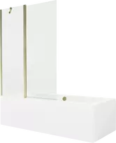 Vonia Mexen Cube su apdaila ir stiklo sienele, 180x80 cm + 120 cm, Baltas+Gold/Transparent