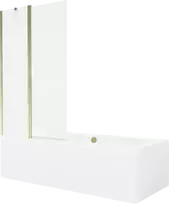 Vonia Mexen Cube su apdaila ir stiklo sienele, 180x80 cm + 100 cm, Baltas+Gold/Transparent