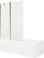 Vonia Mexen Cubik su apdaila ir stiklo sienele, 170x70 cm + 120 cm, Baltas+Gold/Transparent
