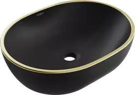 Praustuvas Mexen Viki 48 cm, Juodas matt/Gold edge