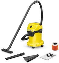 Universal hoover KARCHER WD 3 V-17/4/35 + nozzles 17 l 1000 W (1.628-124.0) Juodas, Geltona