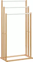 HOMCOM Rankšluosčių laikiklis Laisvai pastatomas rankšluosčių laikiklis su 3 strypais, bambukas, natūralus, 48x25.8x94cm