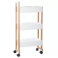 5five Simply Smart BAMBOO vonios vežimėlis, bambukinė spintelė - 3 lygių