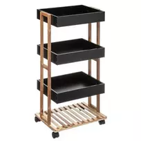 5five Simply Smart Universali mobili lentyna su 4 lygiais, 30 x 41 x 88 cm, juoda