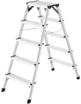Hailo Dvigubi laiptai D60 StandardLine | aliuminis | 2x5 pakopos