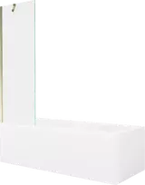 Vonia Mexen Cubik su apdaila ir stiklo sienele, 170x70 cm + 60 cm, Baltas+Gold/Transparent