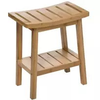 5five Simply Smart BAMBOO vonios taburetė su lentyna priedams