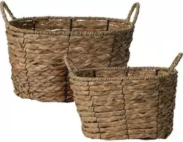 Home Styling Collection Sandėliavimo krepšeliai su rankenomis, jūržolių pynė, 2 vnt