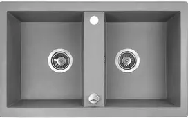 Granitinė virtuvinė plautuvė Laveo Barbados SBB_520T, Pilkas