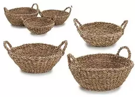 Gift Decor Dovanų dekoras Giftdecor Apvalūs jūros žolių krepšeliai GOW, 3 vnt.