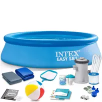 Intex Pripučiamas baseinas, stačiakampis šeimos baseinas, lengvai pastatomas baseinas, 244x61cm baseinas, vasaros sodo baseinas