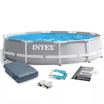 Intex Karkasinis baseinas, 305 x 76 cm, apvalus, su uždangalu, sodui, kiemui, vasaros pramogoms