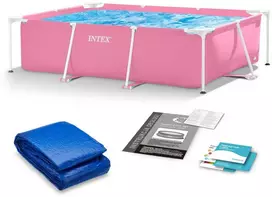 Intex Stačiakampis sodo baseinas, karkasinis, šeimos poilsiui, 220 x 150 x 60 cm, lengvai surenkamas baseinas