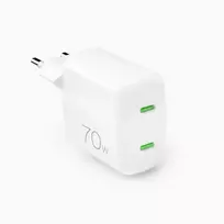 Akyga Įkroviklis Puro GaN 70W 2xUSB-C, baltas