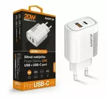 Aligator USB maitinimo įkroviklis baltas