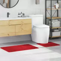 Antisklidus vonios kilimėlių rinkinys 2 pcs Raudona PP