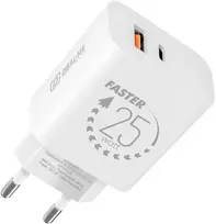 OBAL:ME laidinis įkroviklis USB-A + USB-C 25W baltos spalvos