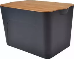 Homea Plastikinė dėžė su bambukiniu dangteliu, 26 l