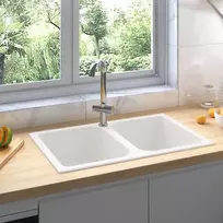 Virtuvės kriauklė Balta 76 x 48 x 30 cm Kvarcas ir derva