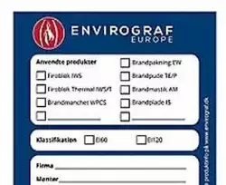 Envirograf Europe Aps „Envirograf“ gaisro žymėjimo etiketė, 50 vnt. - Etikečių ritinėlis gaisro saugos identifikavimui